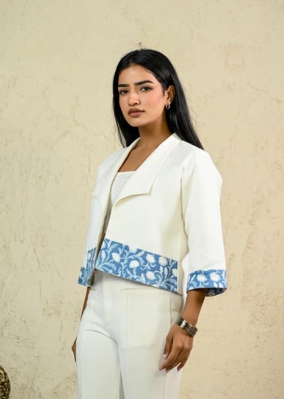 White Cotton Flex Shrug