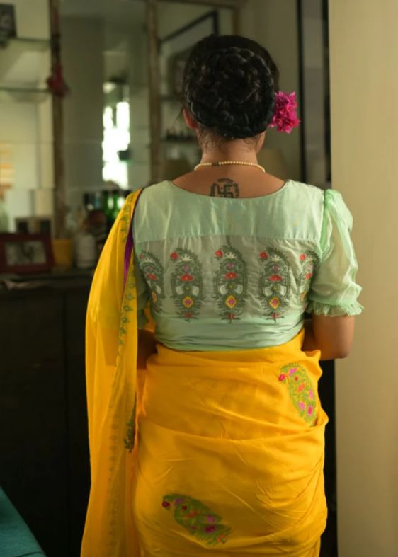 Paromita kolka organza blouse