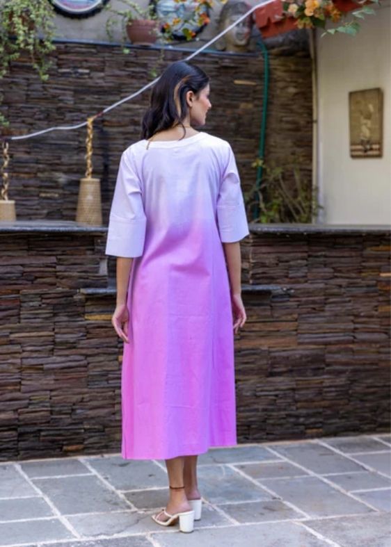 Long ombre Dress- Light Pink