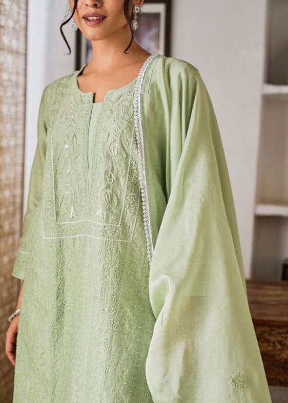 Green Silk Suit