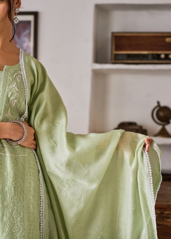 Green Silk Suit