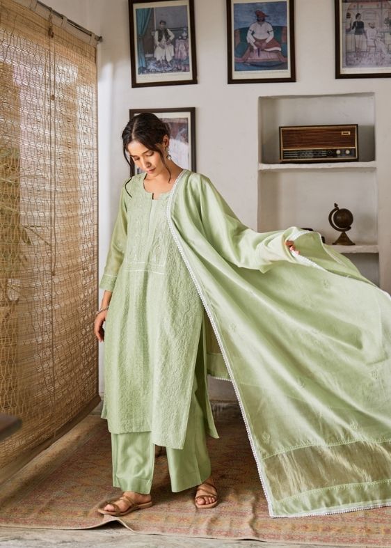 Green Silk Suit