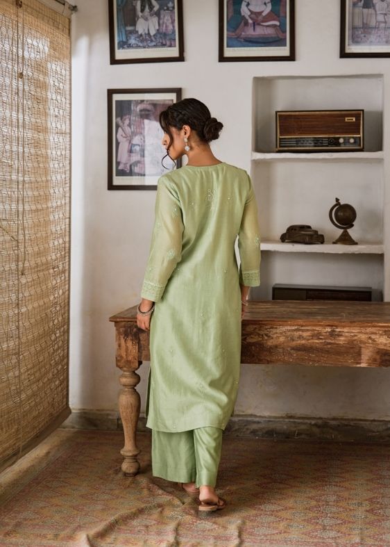 Green Silk Suit