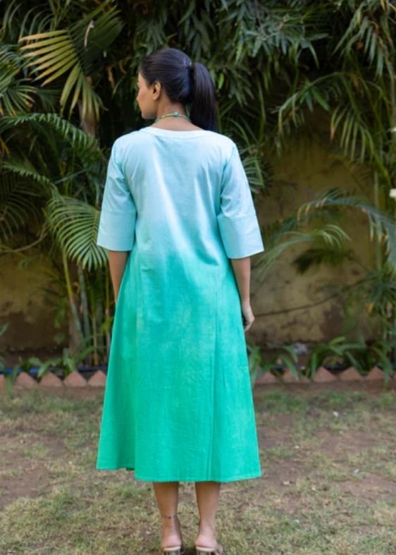 Long ombre Dress- Sea Green