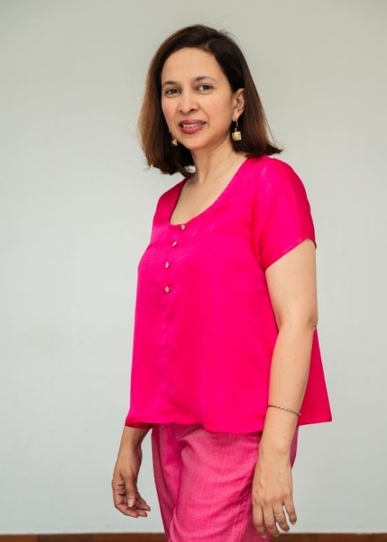 Pink Modal Silk Blouse