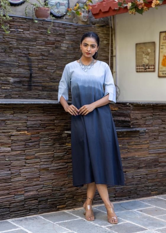 Long ombre Dress- Black