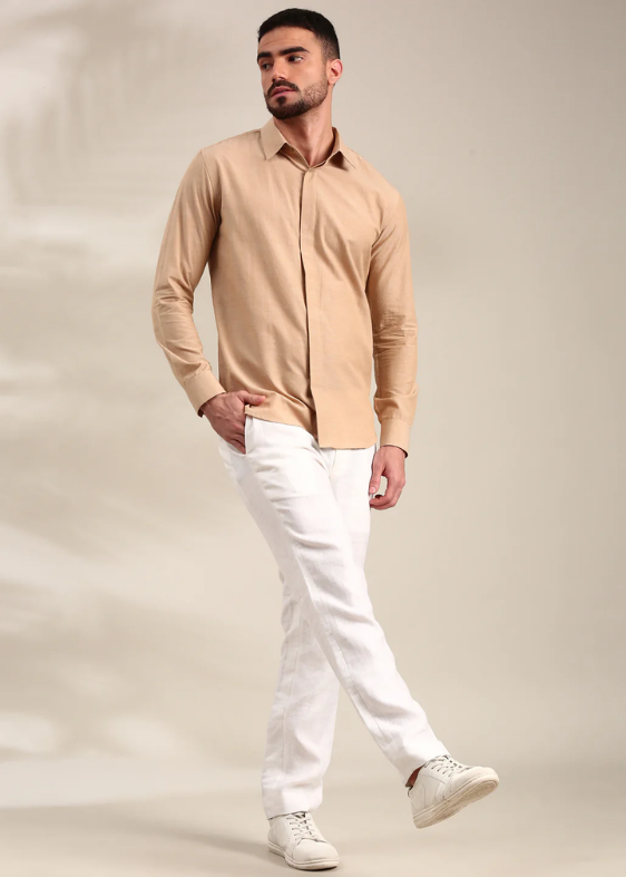 Beige Cotton Shirt