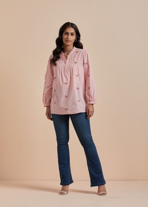 Pink Embroidery Top- SS 2409