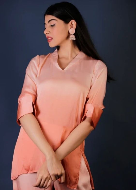 Rust Bamber Satin Ombre Co-ord set