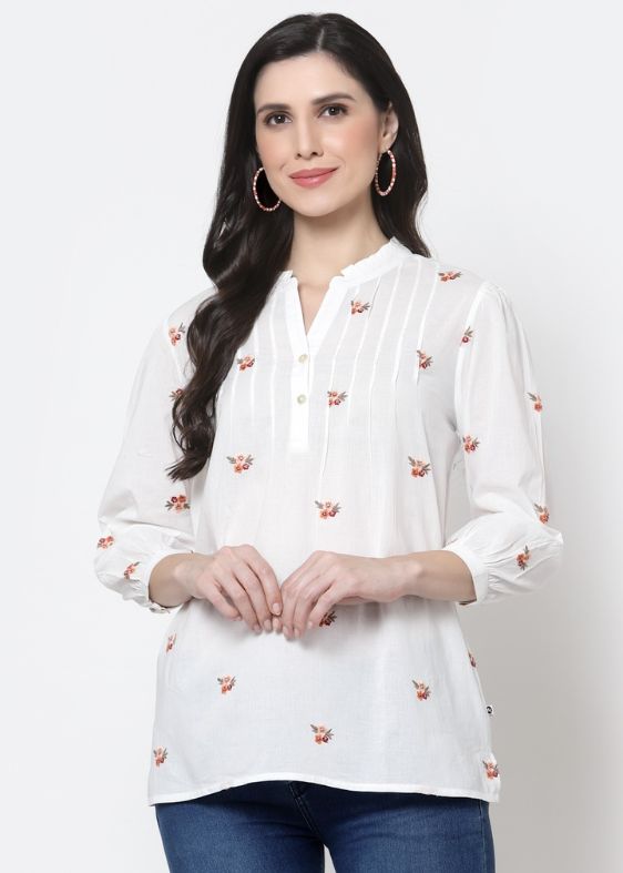 White Embroidery Top- SS 2409
