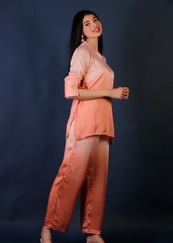 Rust Bamber Satin Ombre Co-ord set