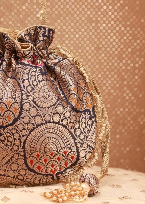 Kashi Pure Banarasi Silk Potli - AM PT 0225 0007
