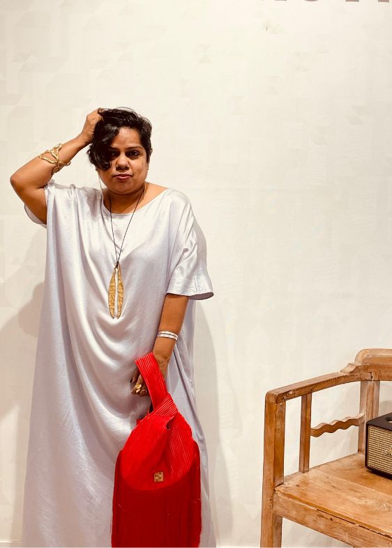 Silk Satin Silver Kaftan