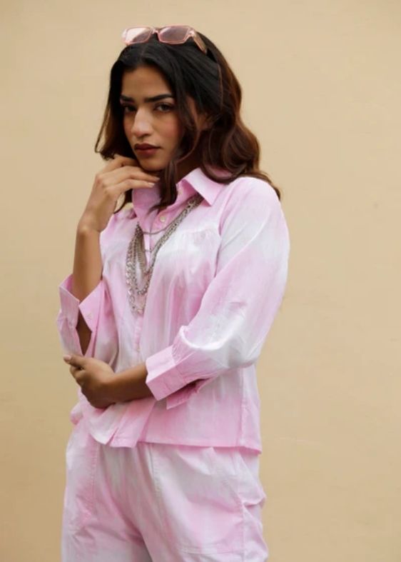 Light Pink Stripe Tie and Dye Co-ord Set