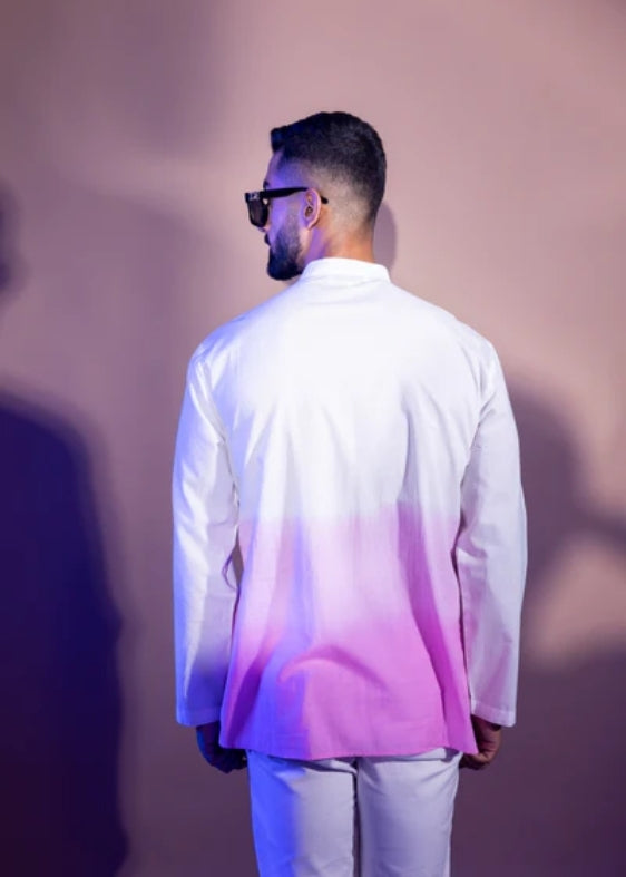 Cotton Ombre Kurta- Pink