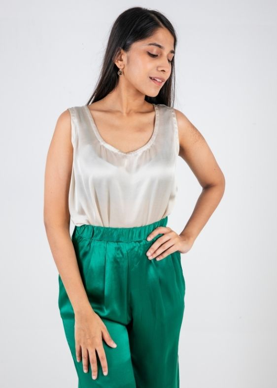 Silver grey sleeveless blouse