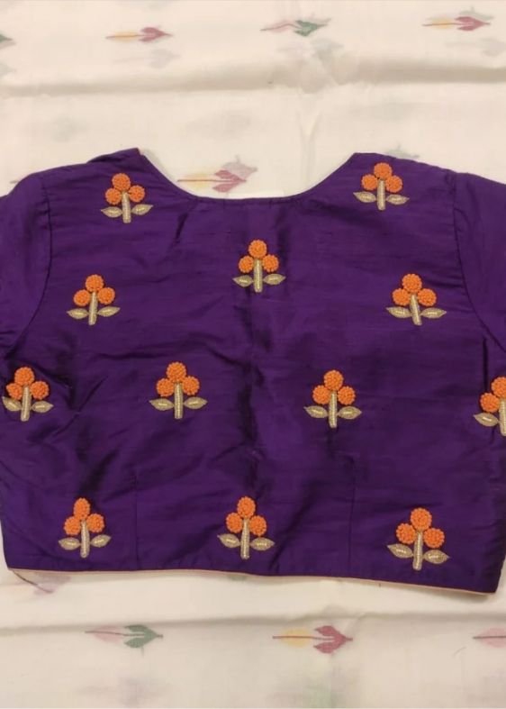 Violet marigold silk blouse