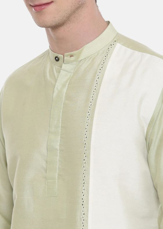 Green Ivory Silk blend kurta set