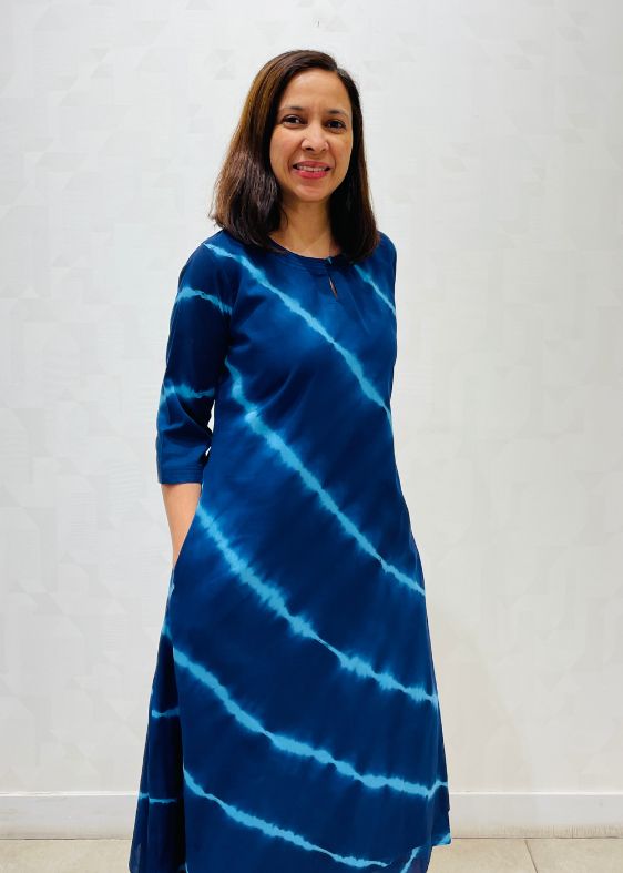 vy blue tie and dye ethnic cotton dress