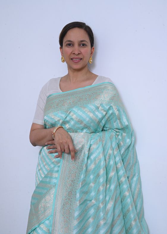 Blue Silk Banarasi Saree