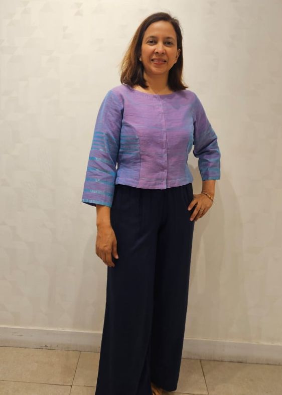 Navy Blue Cotton Palazzo