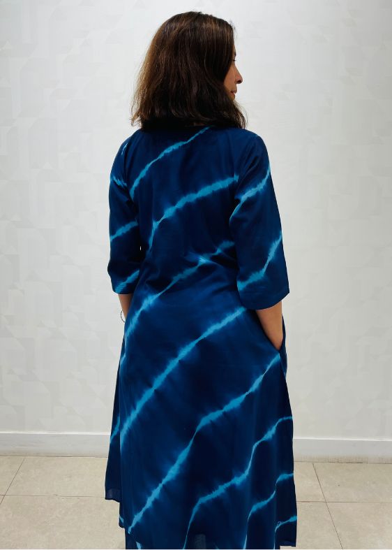 vy blue tie and dye ethnic cotton dress