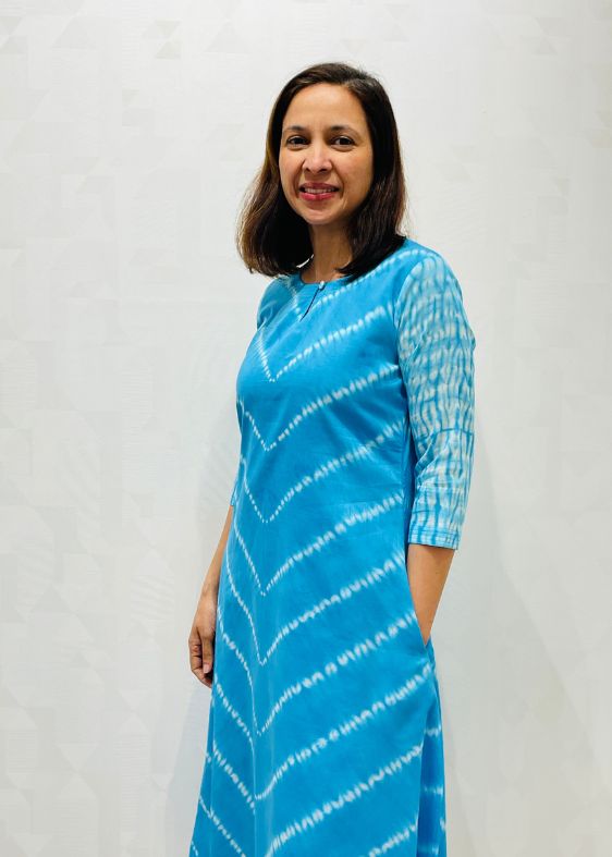 blue tie and dye ethnic dress