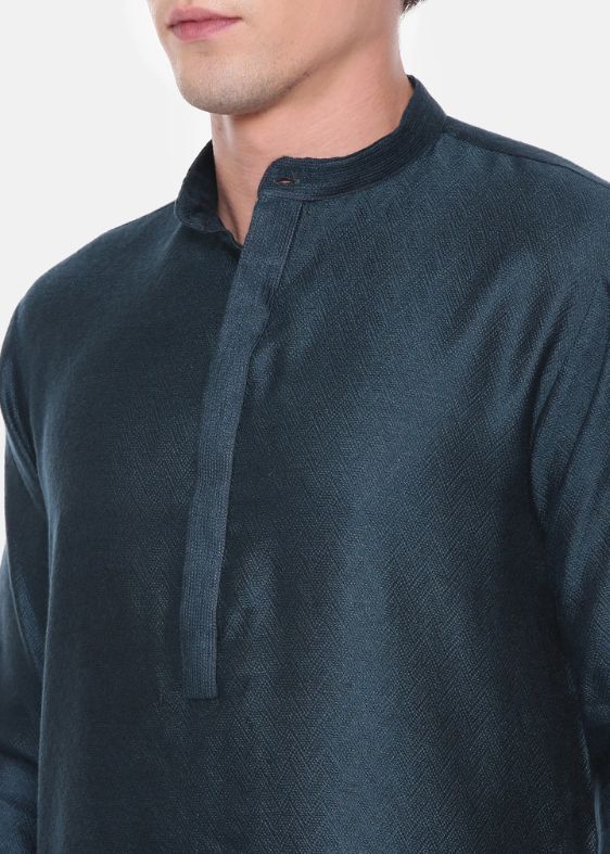 Blue Jaquard kurta set