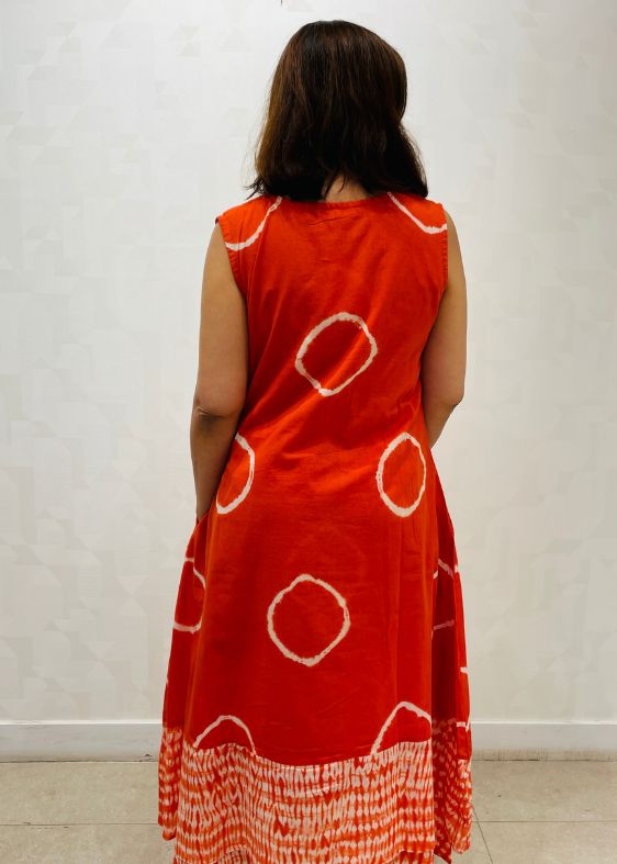 Rust tie and dye ethnic dress