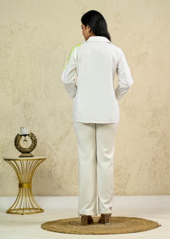 Poplin Green embroidery Shirt