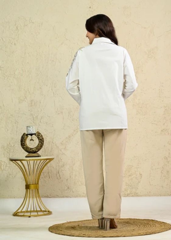 Poplin Golden embroidery Shirt