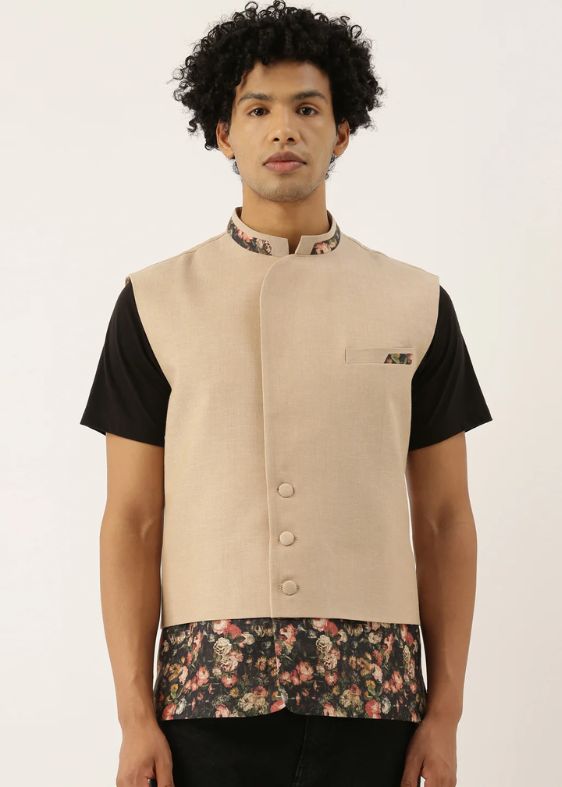 Printed chanderi Jacket