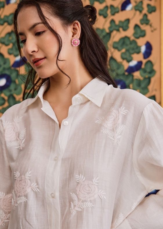 White Chanderi Shirt