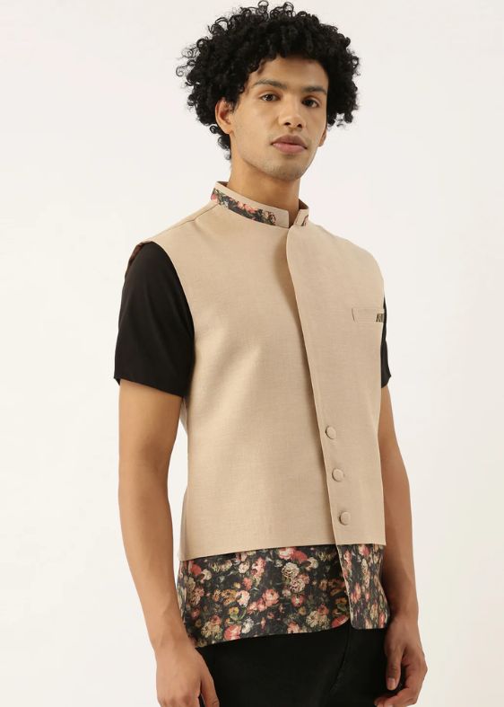Printed chanderi Jacket