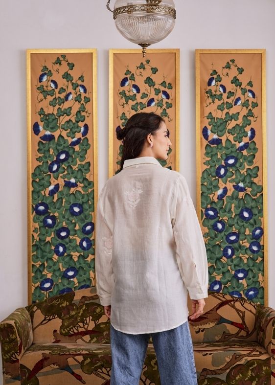 White Chanderi Shirt
