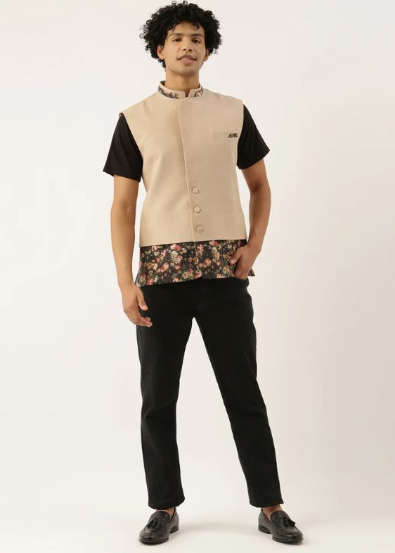 Printed chanderi Jacket