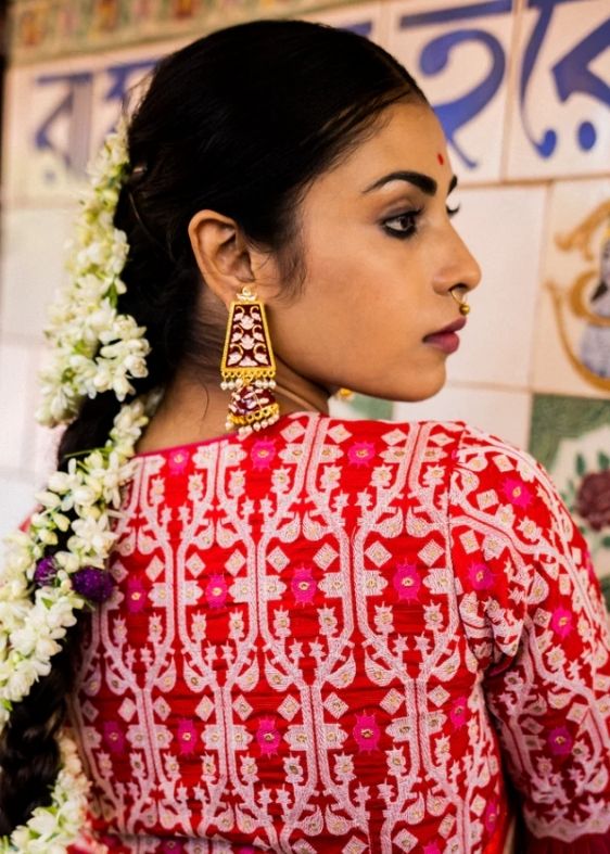 Red Daalim Phool blouse