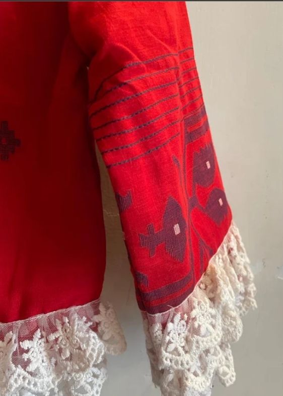 Red charulata blouse