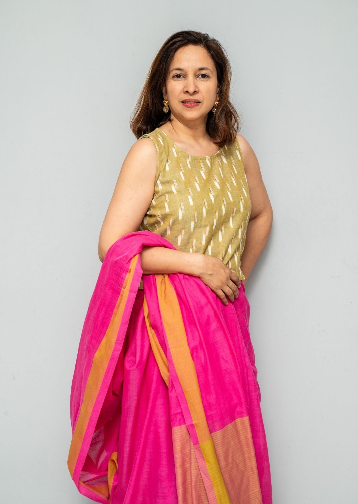 Pink Fulia Cotton Saree