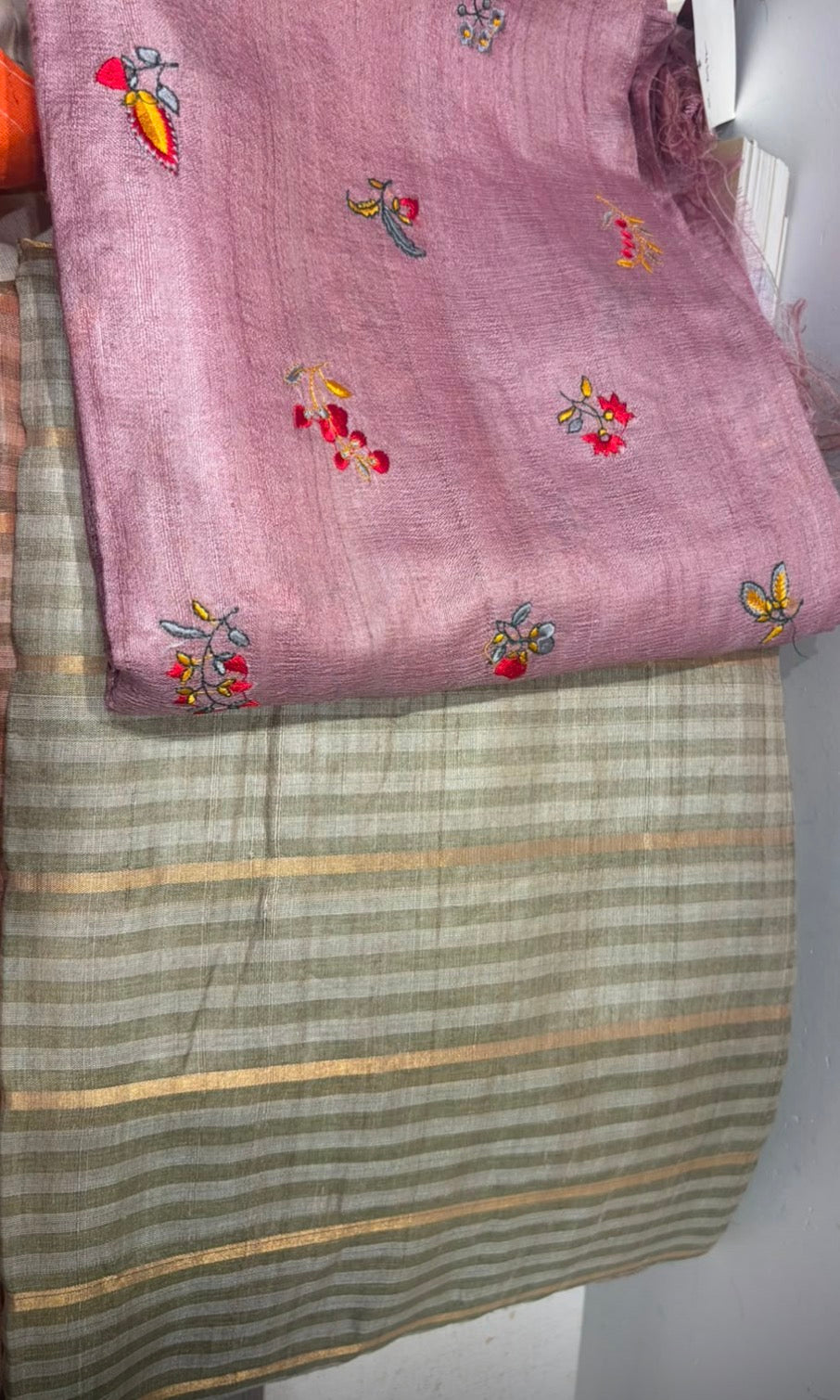 Abha saree and Emb fabric