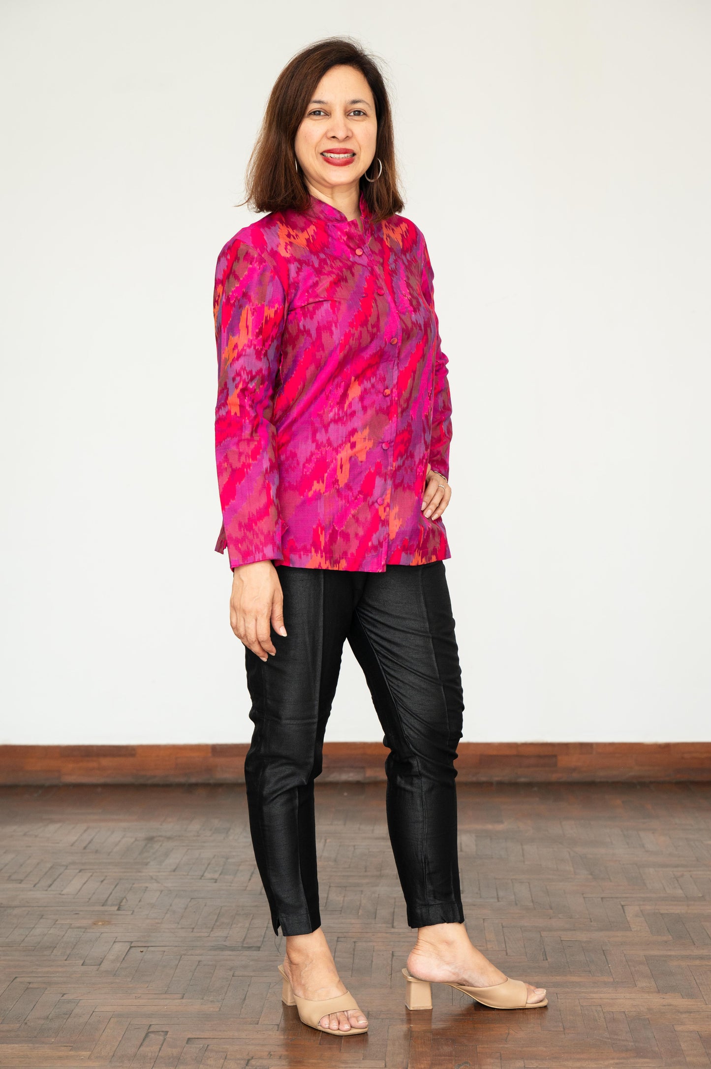 Pink Silk Ikat Jacket