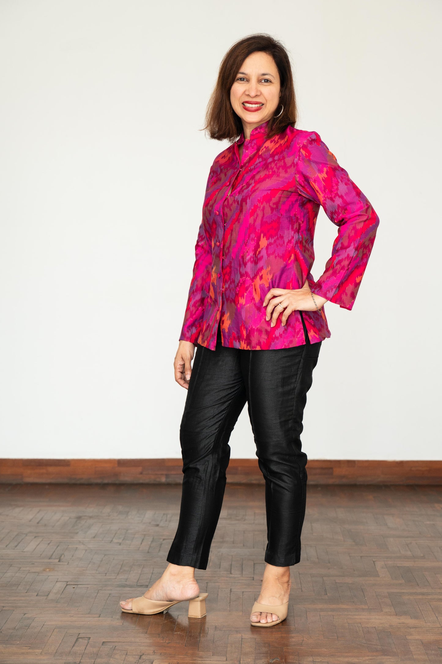 Pink Silk Ikat Jacket