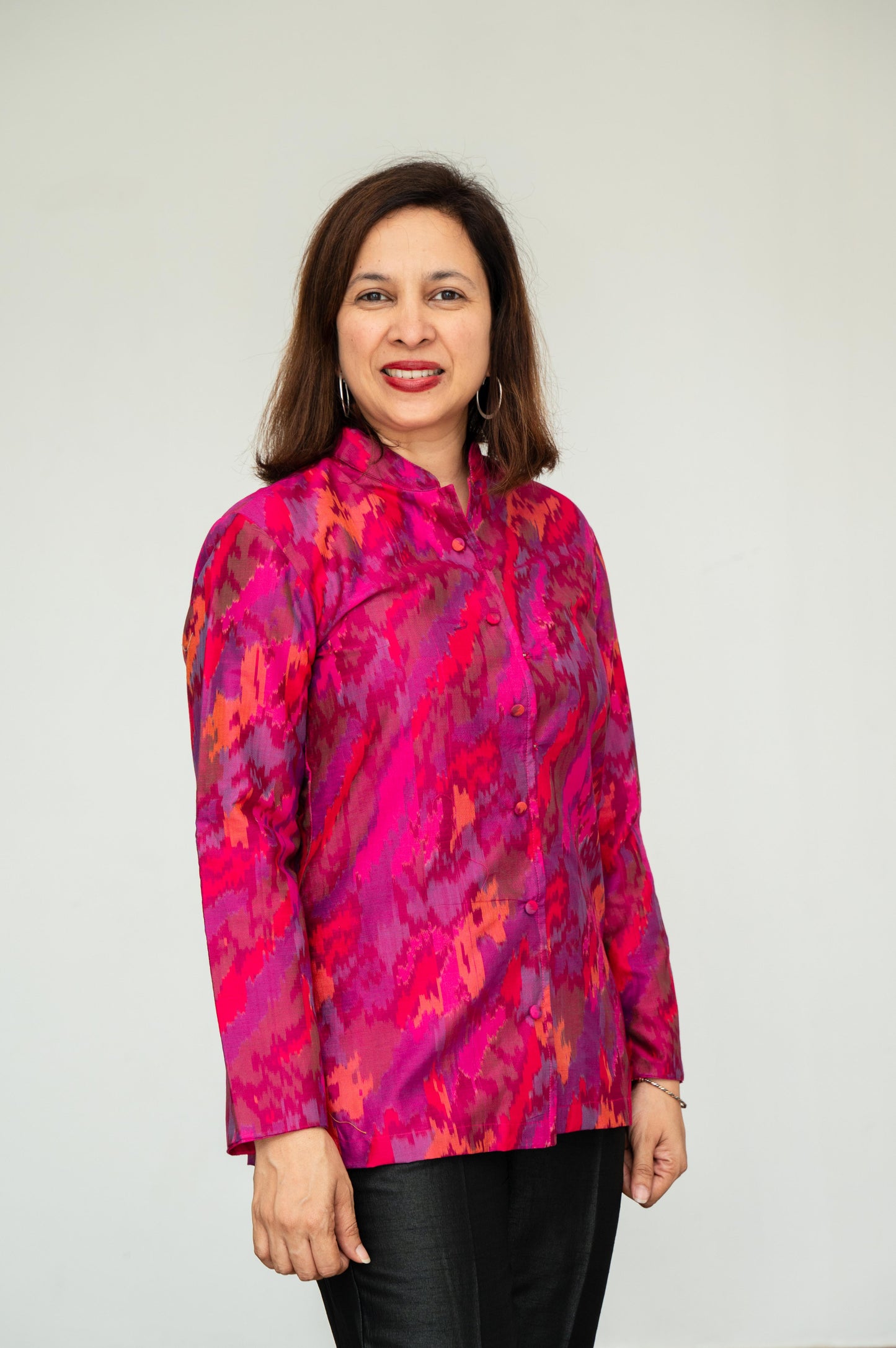 Pink Silk Ikat Jacket