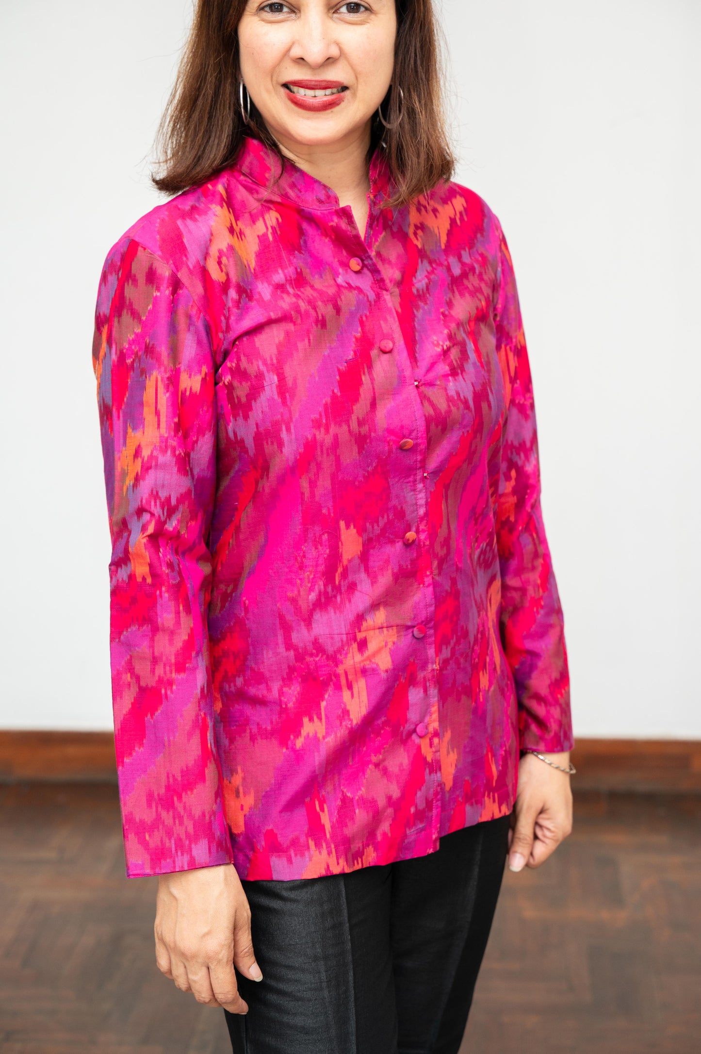 Pink Silk Ikat Jacket