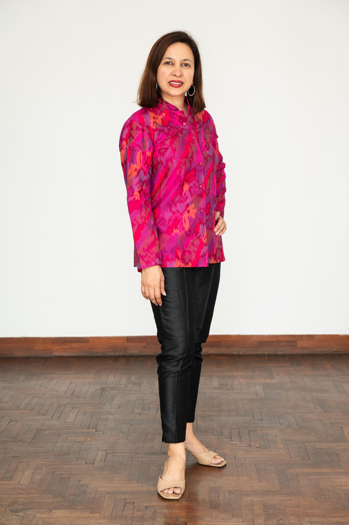 Pink Silk Ikat Jacket