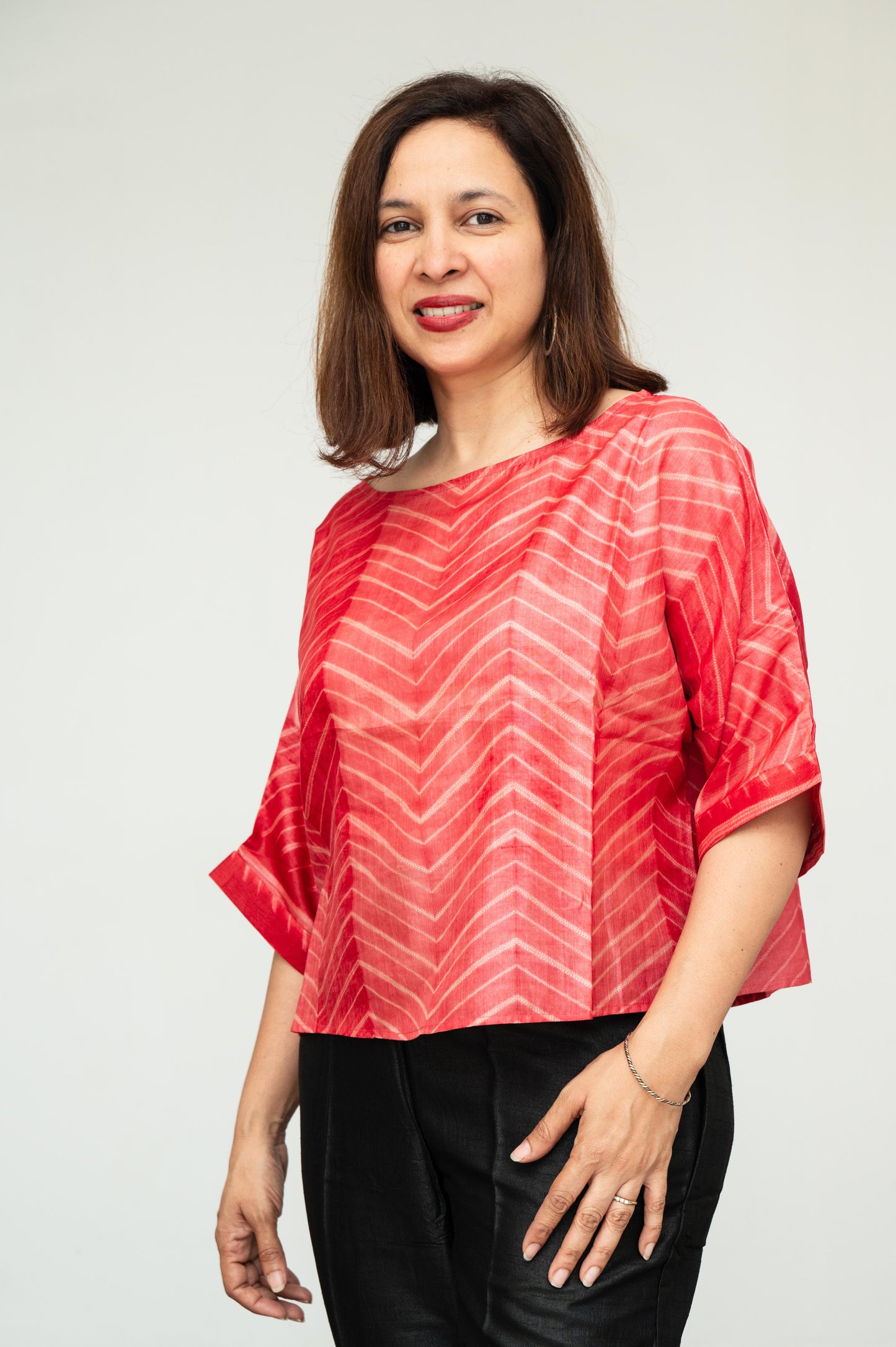 Orange Mura Shibori Blouse