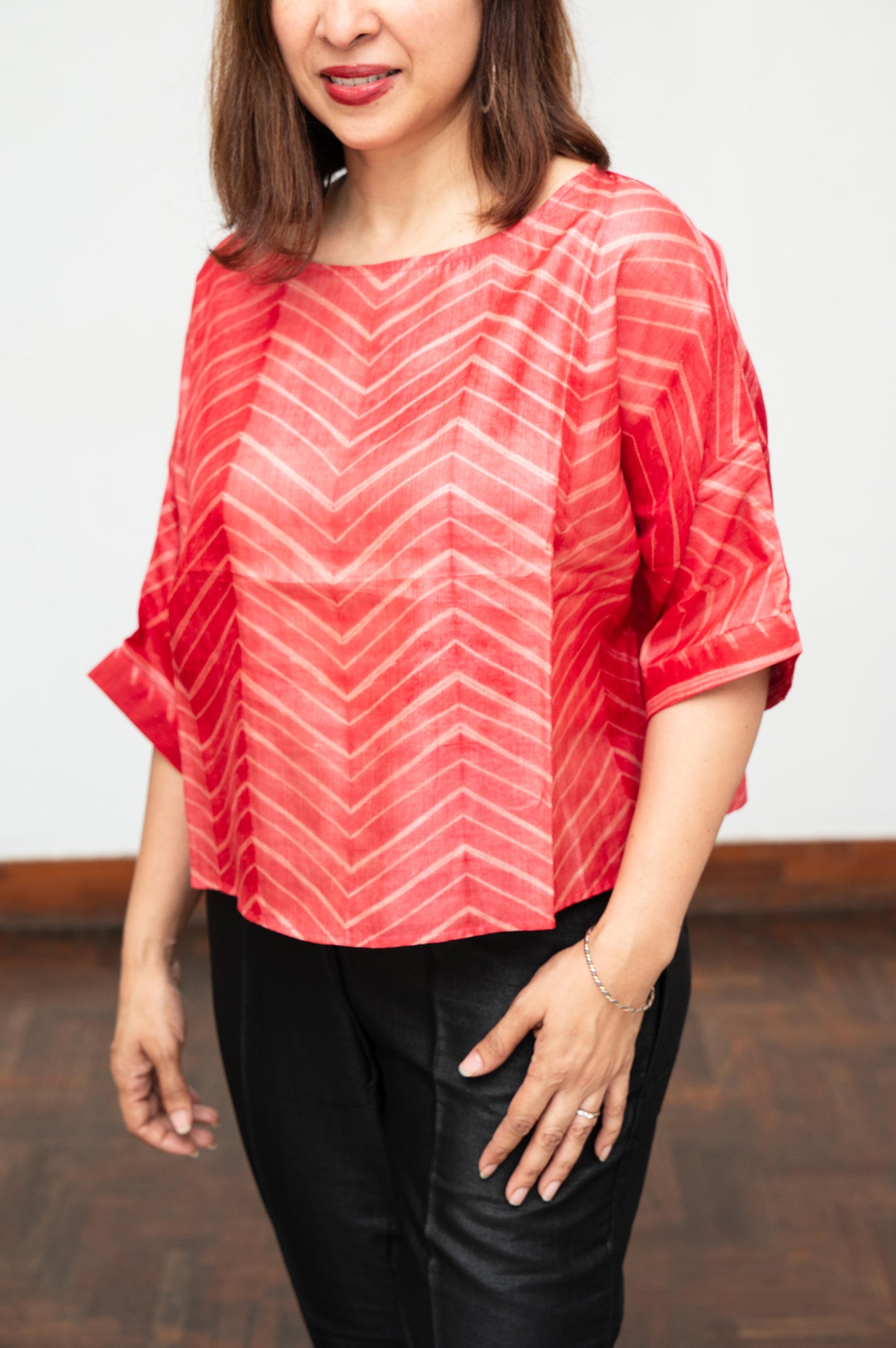 Orange Mura Shibori Blouse