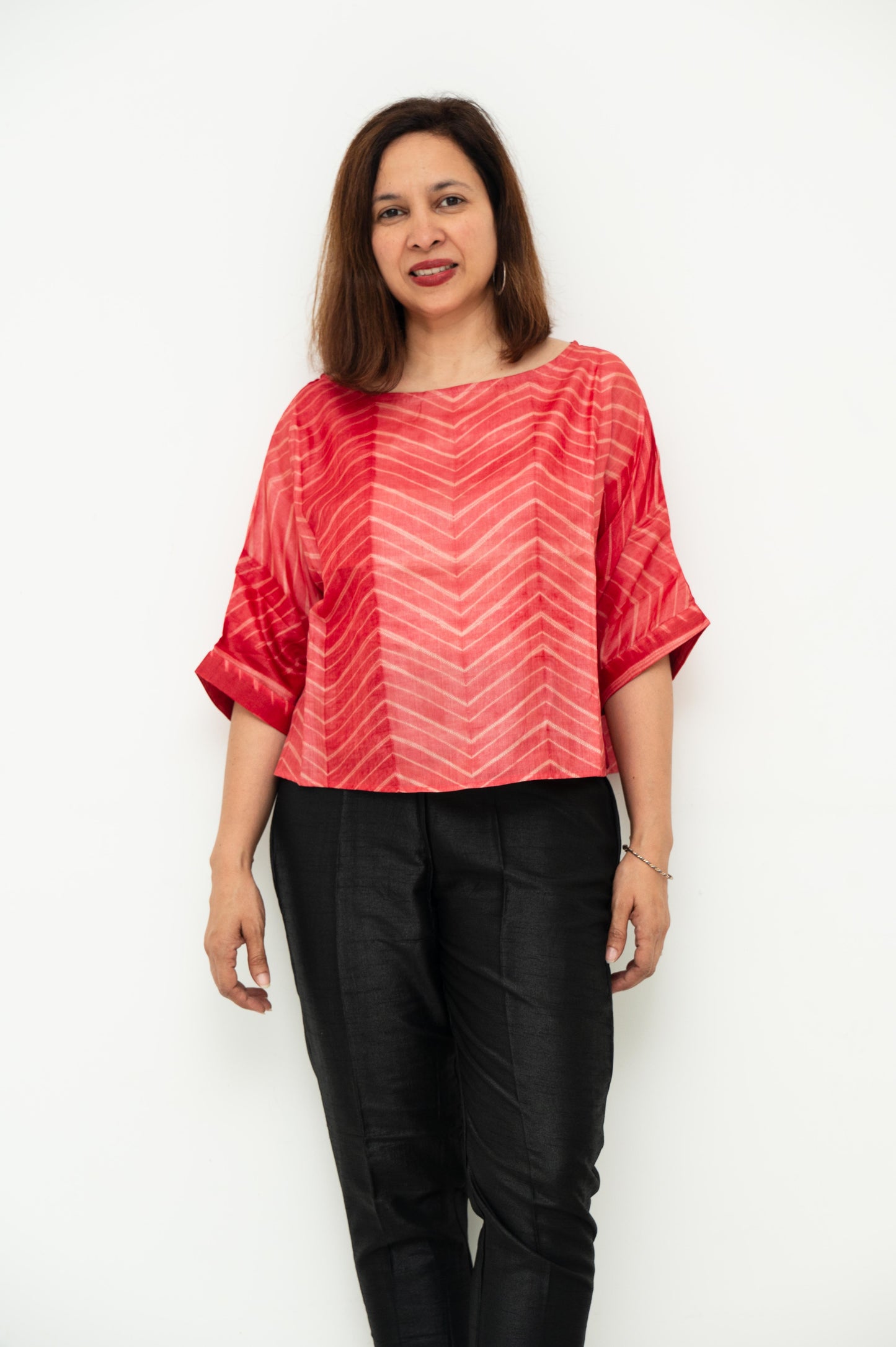 Orange Mura Shibori Blouse