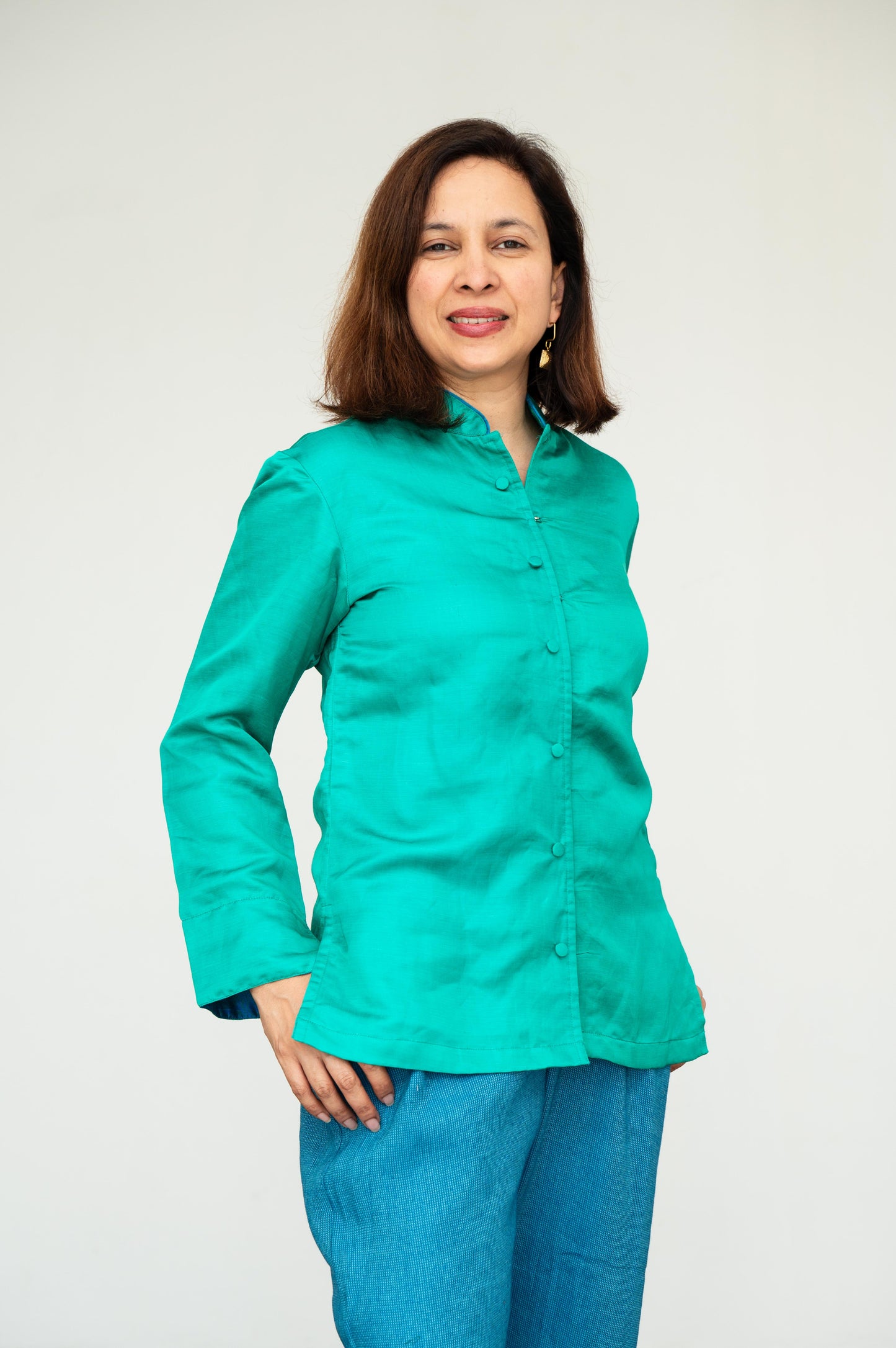Green Modal Silk Jacket