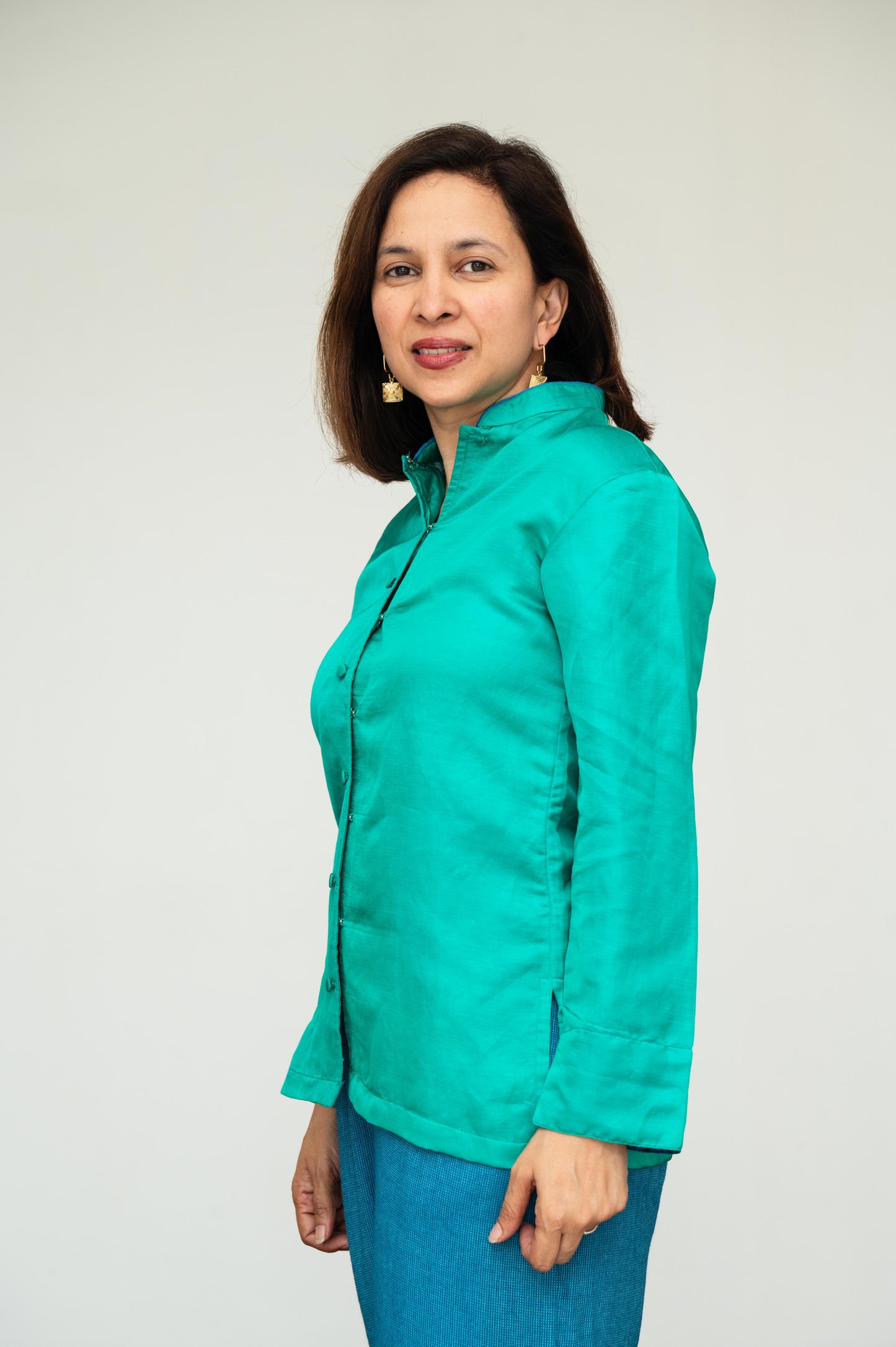 Green Modal Silk Jacket